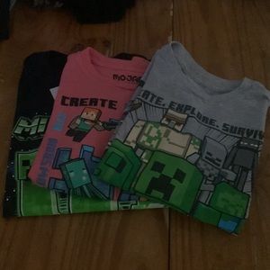 BUNDLE, 3 Minecraft Boys shirts, like new one with tags.